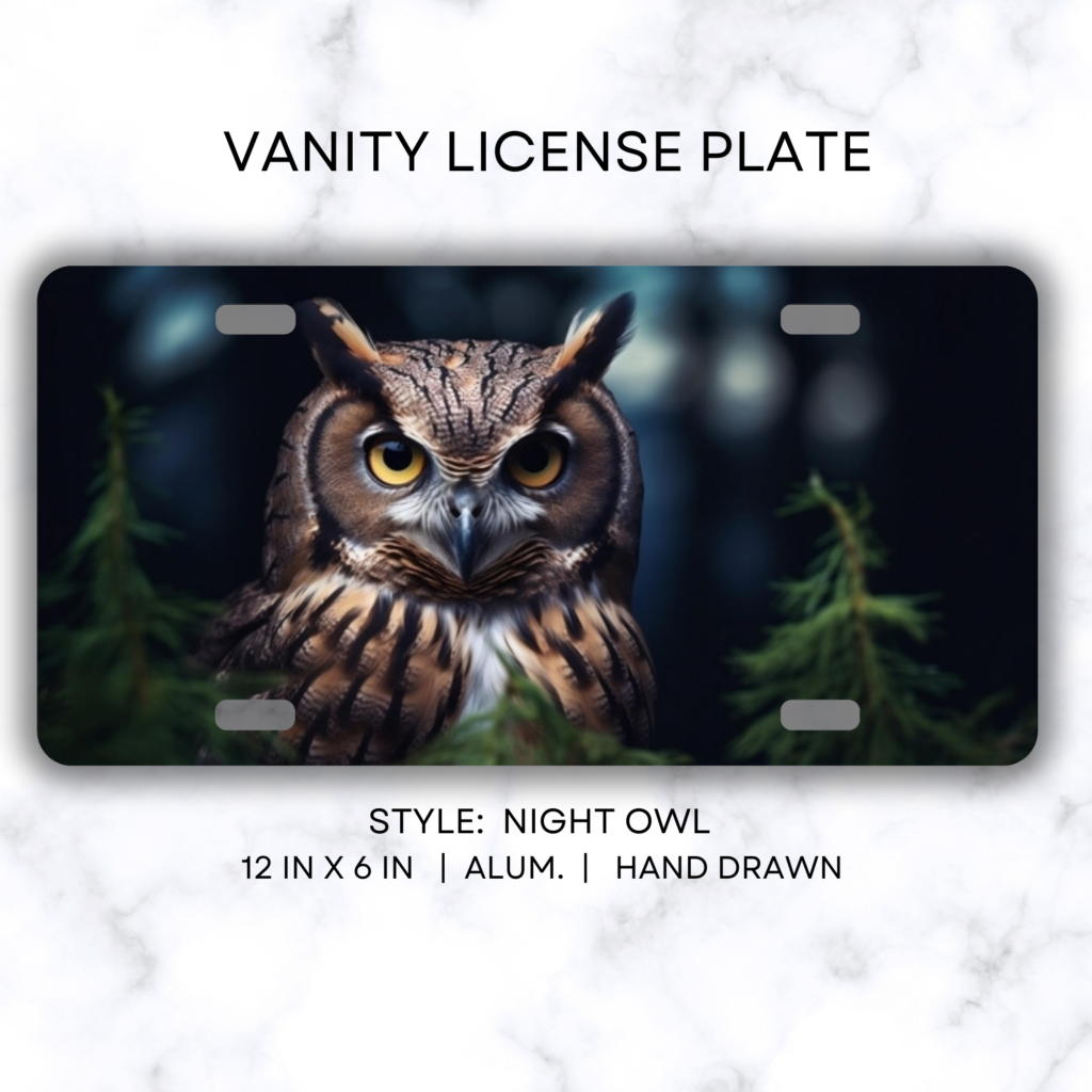 Owl License Plate 